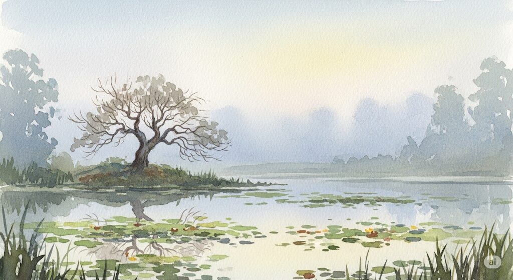 欲しいものが売り切れなのは縁がないというスピリチュアルな証。孤高の木を描いた水彩画。