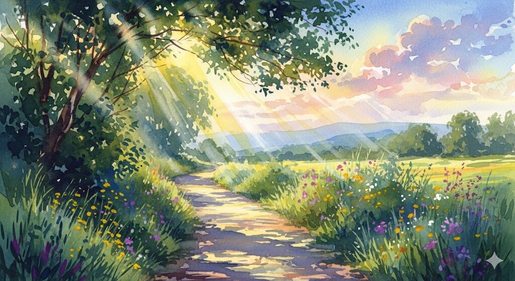 心の結びつきを表現した美しい水彩画。10年ぶりの再会がもたらすスピリチュアルな暗示。