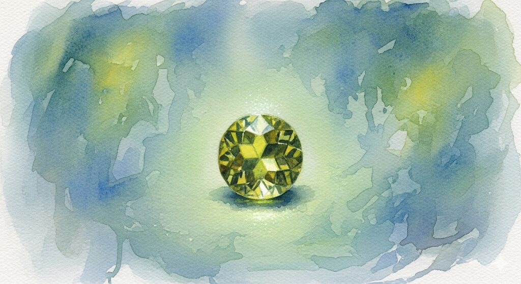ムクドリ大群スピリチュアル。幸運と希望を引き寄せるペリドットの神秘的な水彩画。