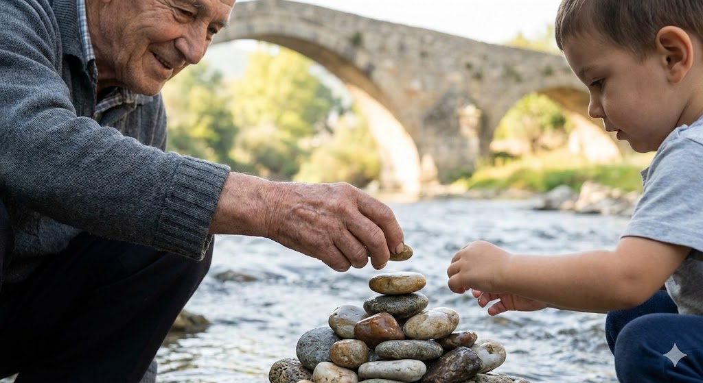 徳を積む善行が光となり、過去の因業を浄化していく様子を描いたイメージ。陰徳がカルマを相殺し、運命を好転させるスピリチュアルな解決策を象徴的に表現。