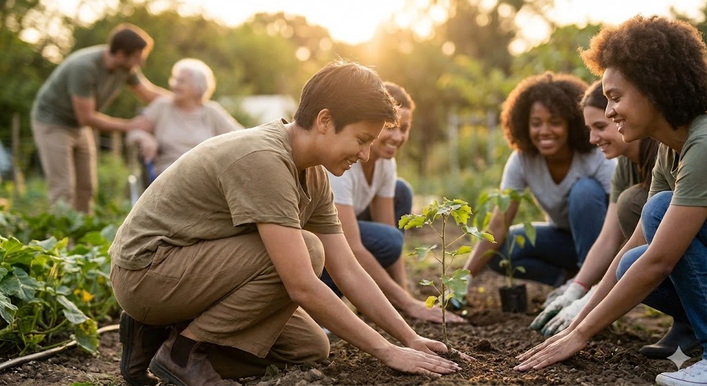 徳を積むことでカルマが浄化され魂が軽くなる様子を象徴したスピリチュアルなイメージ。日々の善行が光となり運気を好転させる様子を表現。