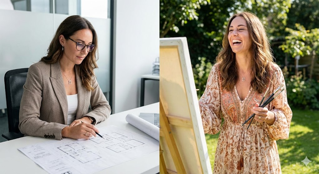 数秘術11を持つ女性の性格的特徴である二面性とギャップを表現。凛とした強さと女性らしい柔らかさが共存する、ミステリアスな魅力の描写です。